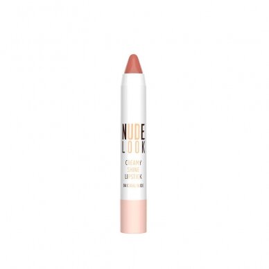 Golden Rose | Nude Look Creamy Shine Lipstick | Kreminiai lūpų dažai pieštuku 3.5g Nr. 04