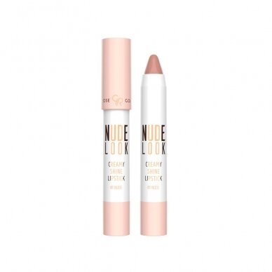 Golden Rose | Nude Look Creamy Shine Lipstick | Kreminiai lūpų dažai pieštuku 3.5g Nr. 01